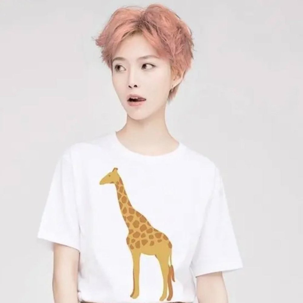 PROD Bldg Giraffe Graphic White Short Sleeve T-shirt Tee
